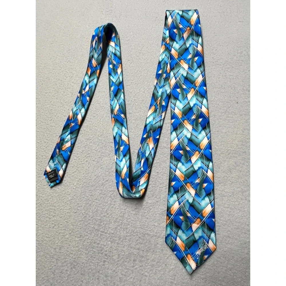 J.‎ Garcia Northern Lights Collector's Edition Blue Abstract Silk Tie Mens Art